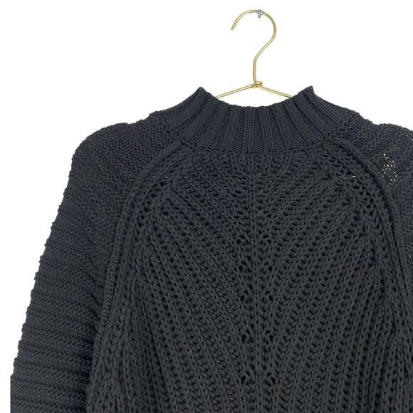 Forever 21 Black Ribbed Knit Sweater Size Small‎ Cozy Stylish 100% 493 - Picture 4 of 9